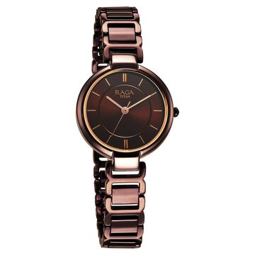 Raga Women's Allure: Brown Dial with designer Metal Strap Watch