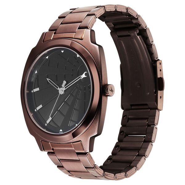 Fastrack Groove Quartz Analog Black Dial Guys Stainless Steel Watch - image number 4