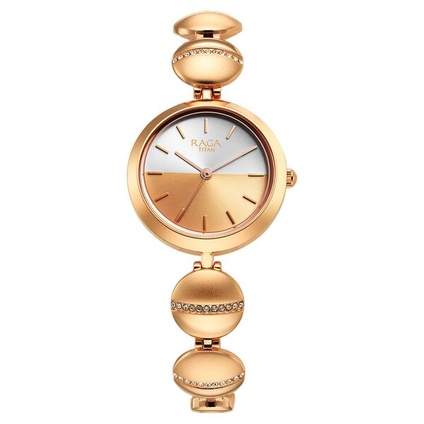 Titan Raga Delight Two Toned Dial Women Watch With Metal Strap - image number 2
