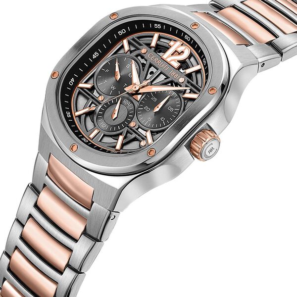 Cerruti 1881 Quartz Multifunction Grey Dial Two Toned Stainless Steel Strap Watch For Men - image number 1