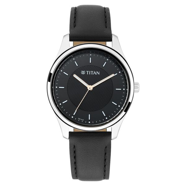 Titan Workwear Black Dial Women Watch With Leather Strap - image number 1