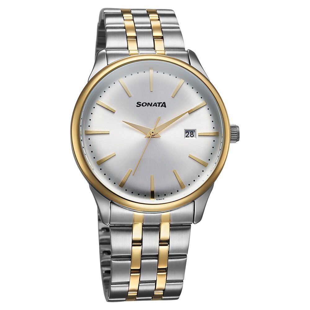 Sonata Eternia Quartz Analog with Date Silver Dial Metal Strap Watch For Men-picture-23