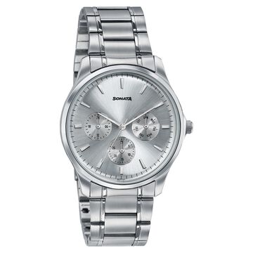 Sonata Men's Work Wear silver Watch - Premium Multifunction design for everyday style