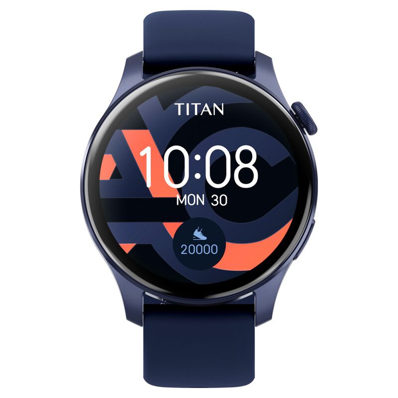 Titan Talk Black Dial Smart Silicone Strap watch for Unisex - image number 0