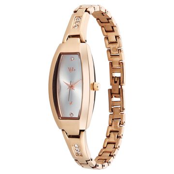 Vyb Manifester By Fastrack Quartz Analog Silver Dial Rose Gold Stainless Steel Strap Watch For Girls