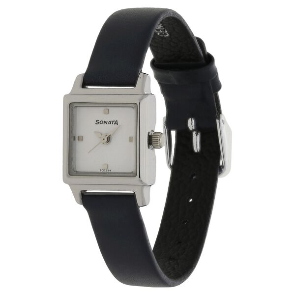 Sonata Quartz Analog White Dial Leather Strap Watch for Women - image number 1