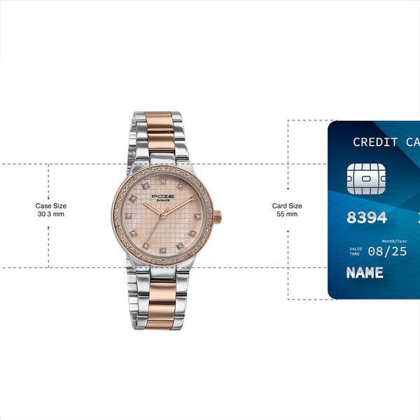 Sonata Poze Quartz Analog Rose Gold Dial Two Toned Colour Stainless Steel Strap Watch For Women - image number 3