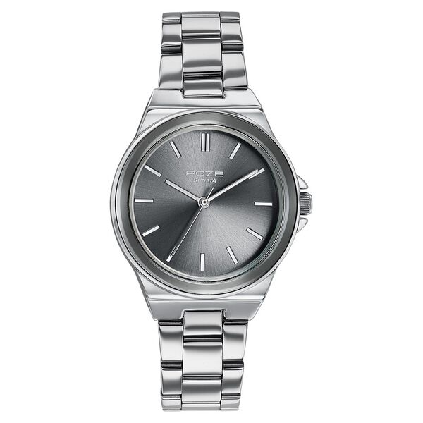 Sonata Poze Quartz Analog Grey Dial Silver Colour Stainless Steel Strap Watch For Women - image number 2