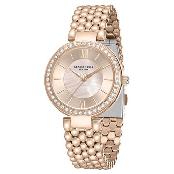 Kenneth Cole Quartz Analog Pink Mother of Pearl Dial Rose Gold Stainless Steel Strap Watch For Women