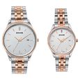 Sonata Jashn Quartz Analog White Dial Two Toned Metal Strap Watch For Couple - image number 0