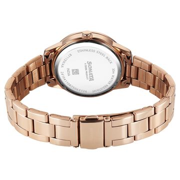 Sonata Festive Quartz Multifunction Brown Dial Metal Strap Watch For Women