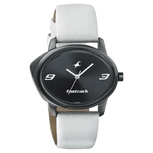 Fastrack Quartz Analog Black Dial Leather Strap Watch for Girls - image number 0