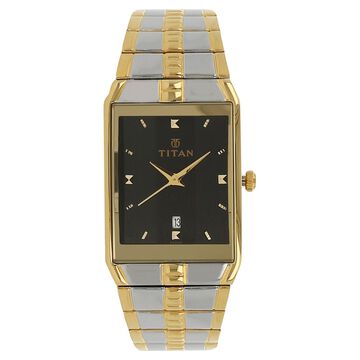Titan Quartz Analog with Date Black Dial Stainless Steel Strap Watch for Men
