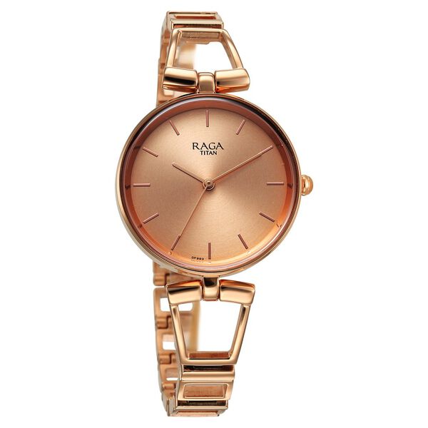 Titan Raga Ascend Quartz Analog Rose Gold Dial With Rose Gold Color Metal Strap Watch For Women - image number 1