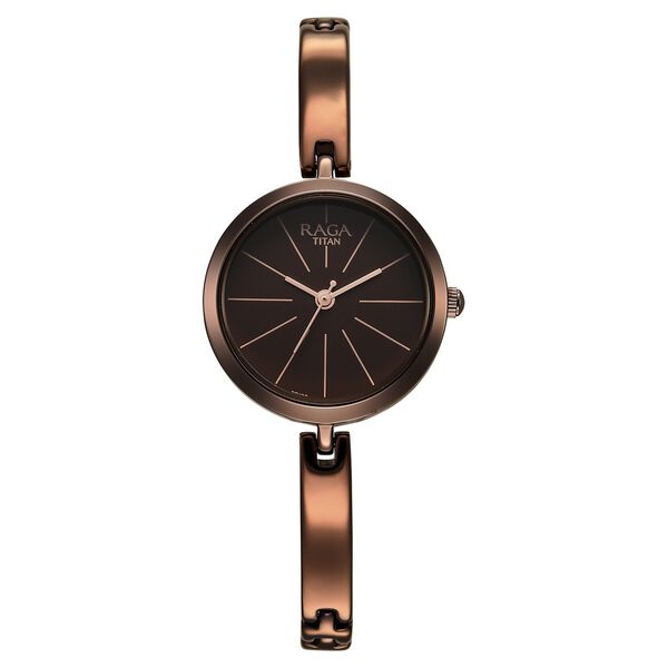 Titan Raga Viva Quartz Analog Brown Dial Brown Metal Strap Watch for Women - image number 0