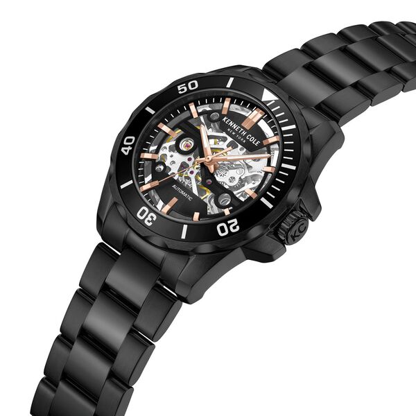 Kenneth Cole Automatic Black Dial With Black Stainless Steel Strap Watch For Men - image number 3