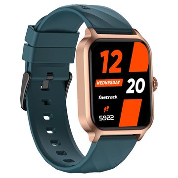 Fastrack Rave FX2 with 4.64 cm UltraVU HD Display, SingleSync BT Calling, Functional Crown with Teal Strap
