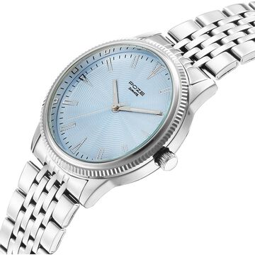Sonata Poze Quartz Analog Tiffany Blue Dial Silver Coloure Stainless Steel Strap Watch For Men