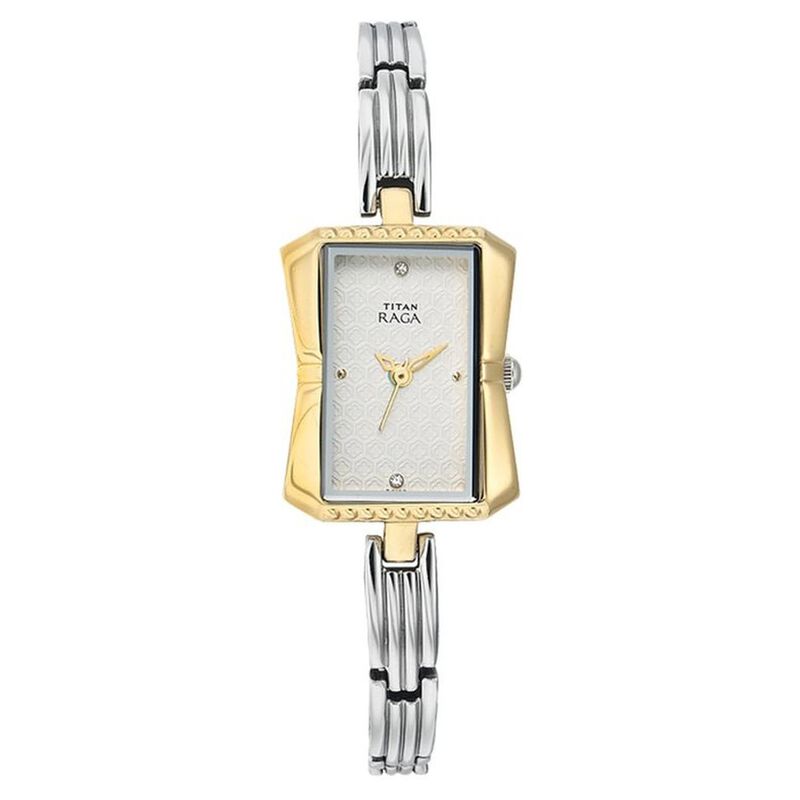 Titan Quartz Analog Silver Dial Watch for Women