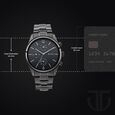 Titan Workwear Multifunction Black Dial Black Metal Strap Watch For Men - image number 3