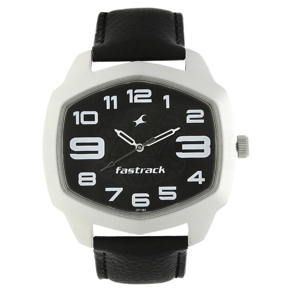 Fastrack Quartz Analog Black Dial Leather Strap Watch for Guys - image number 0
