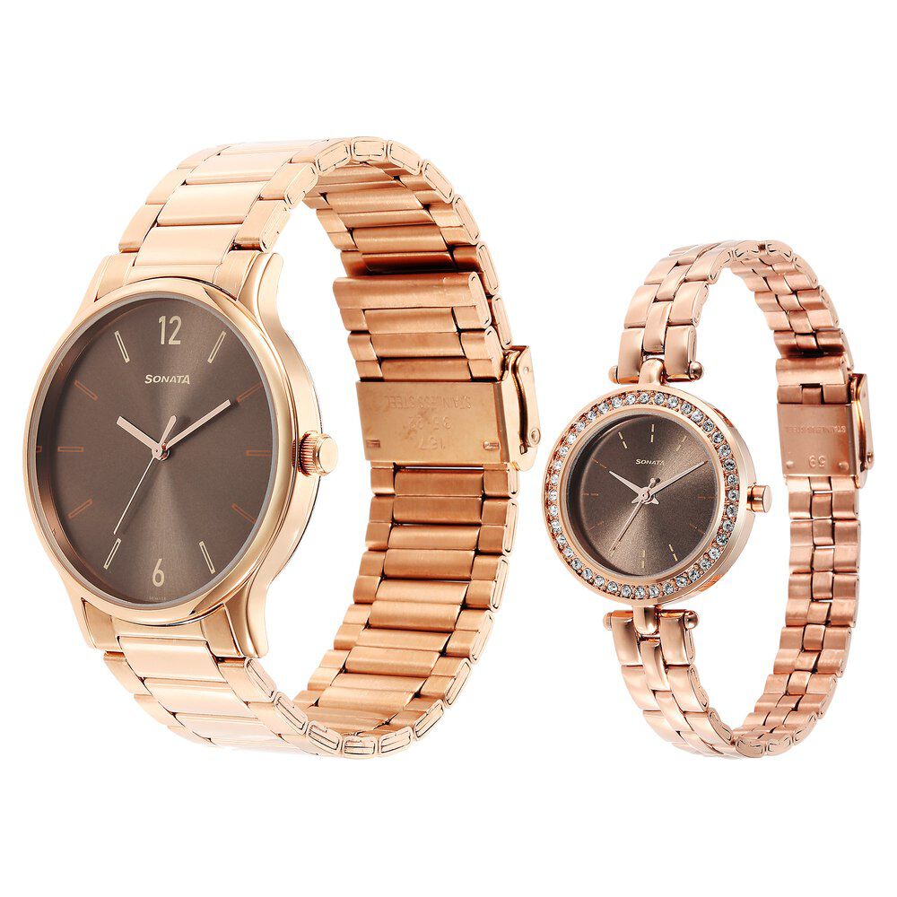 Titan couple watches shop rose gold