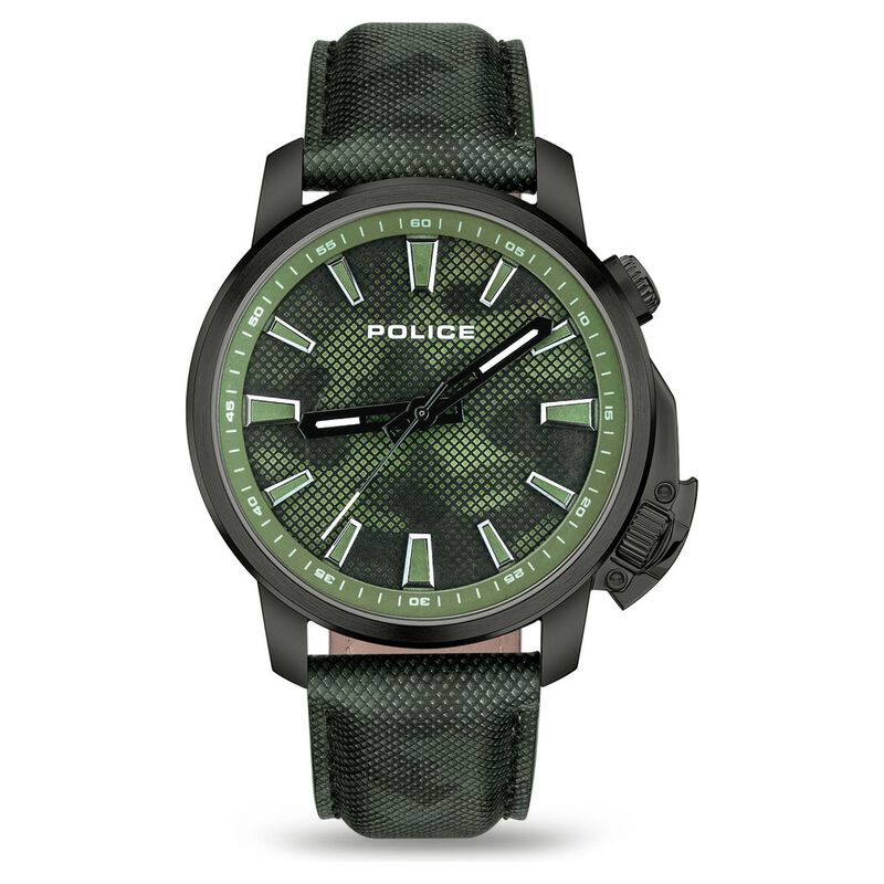 Buy Online Police Green Dial Green Strap Digital Watch for Men