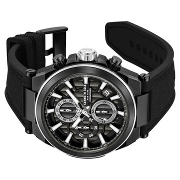 Kenneth Cole Quartz Multifunction Black Dial Black Colour Silicone Strap Watch For Men