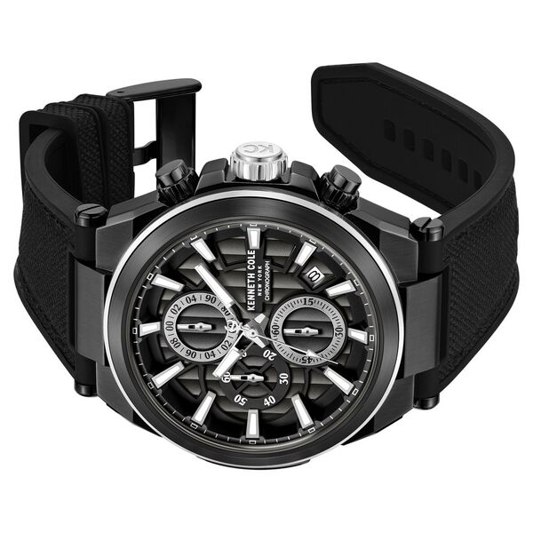 Kenneth Cole Quartz Multifunction Black Dial Black Colour Silicone Strap Watch For Men - image number 2