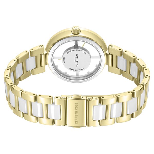 Kenneth Cole Quartz Analog Silver Dial Golden Colour Ceramic Strap Watch For Women - image number 4