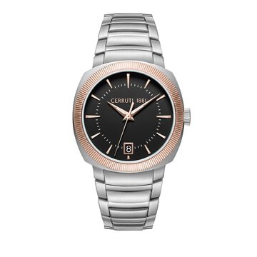 Cerruti 1881 Quartz Analog Black Dial Silver Colour Stainless Steel Strap Watch For Men