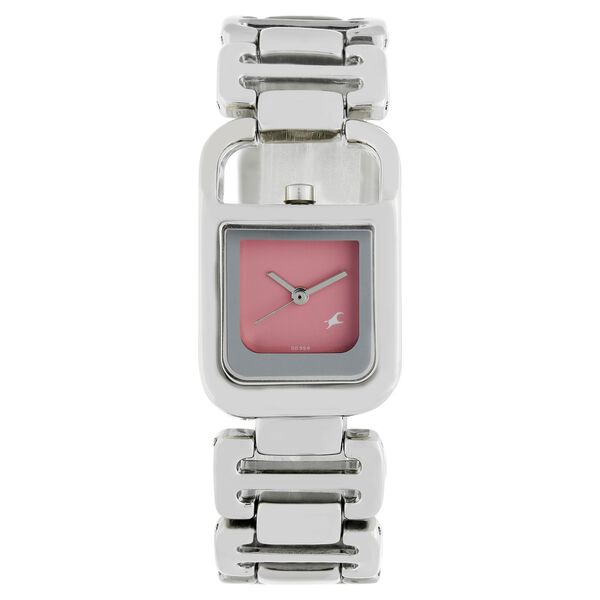 Fastrack Quartz Analog Pink Dial Metal Strap Watch for Girls - image number 0