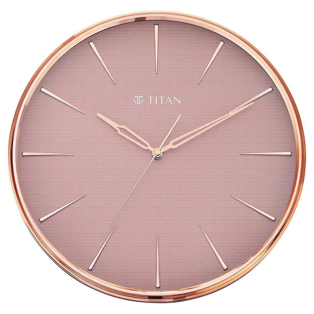 Buy Online Titan Contemporary Rustic Pink Wall Clock in a Glossy