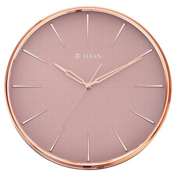 Titan Contemporary Rustic Pink Wall Clock in a Glossy Finish with a Textured Dial 32.5 x 32.5 cm (Medium)