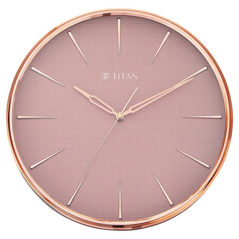 Titan Contemporary Rustic Pink Wall Clock in a Glossy Finish with a Textured Dial 32.5 x 32.5 cm (Medium) - image number 0