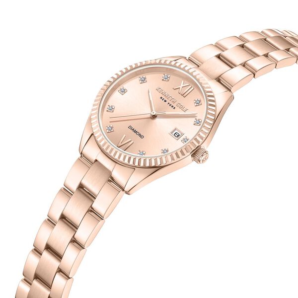 Kenneth Cole Quartz Analog with Date Rose Gold Dial Stainless Steel Strap Watch For Women - image number 3