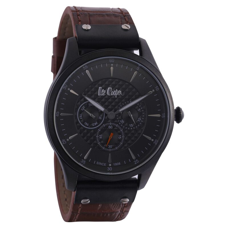 Buy Online Lee Cooper Quartz Chronograph Grey Dial Leather Strap Watch ...