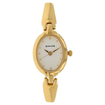 Sonata Quartz Analog White Dial Metal Strap Watch for Women
