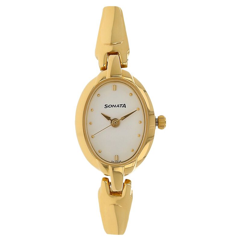 Sonata Quartz Analog White Dial Metal Strap Watch for Women