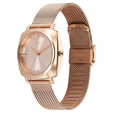 Fastrack Stunners X Quartz Analog Rose Gold Dial Stainless Steel Strap Watch For Girls