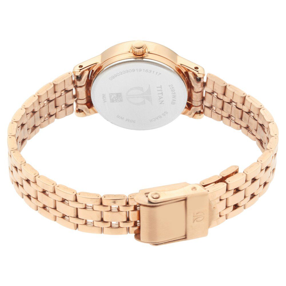 Buy Online Titan Quartz Analog Silver Dial Rose Gold Stainless