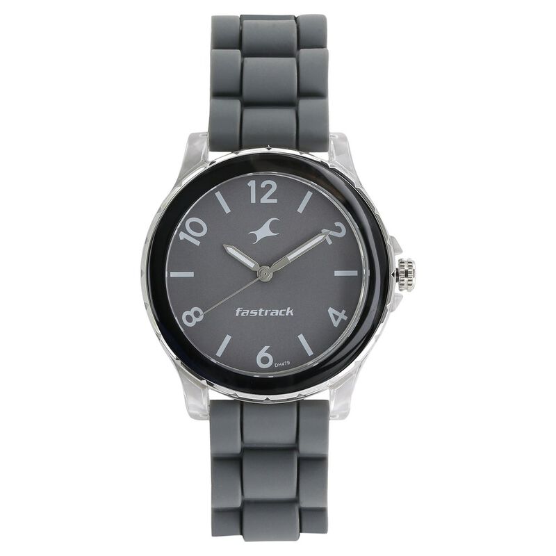 Fastrack Trendies Quartz Analog Grey Dial Silicone Strap Watch for Girls - image number 0