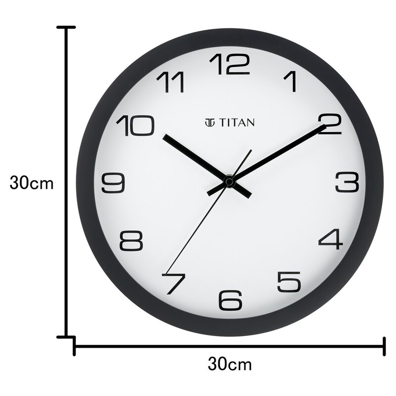 Titan Tranquil Modern 30cm White Wall Clock with Silent Sweep Tech for the Serene Home - image number 3