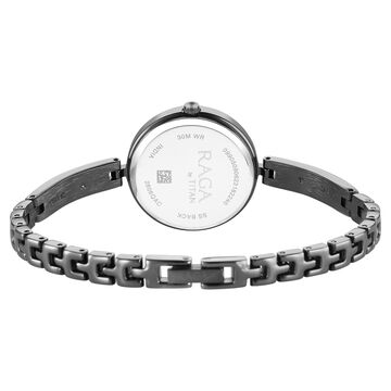 Titan Raga Viva Quartz Analog Black Dial Grey Metal Strap Watch for Women
