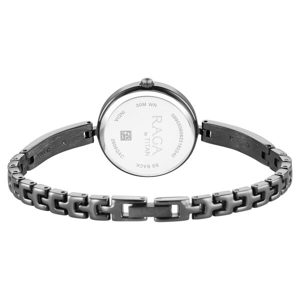 Titan Raga Viva Quartz Analog Black Dial Grey Metal Strap Watch for Women - image number 4