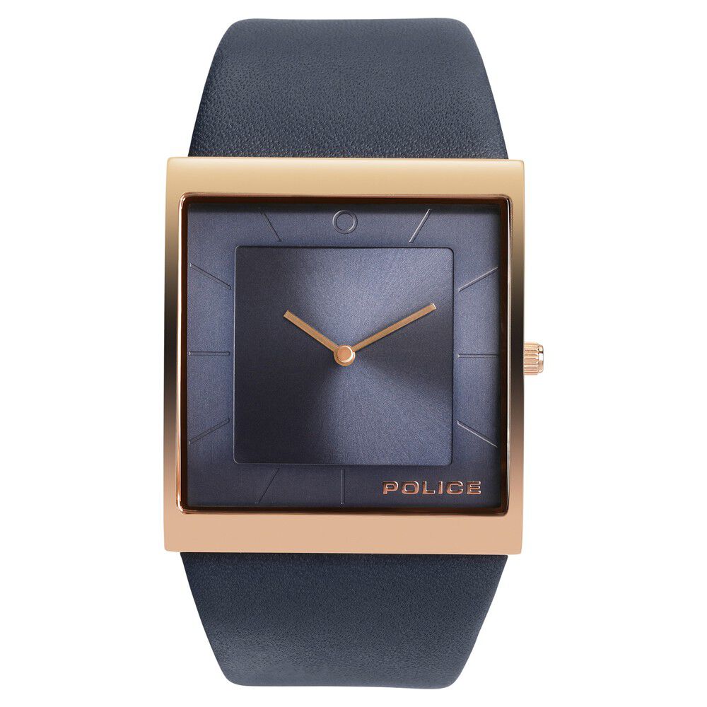 Buy Online Police Quartz Analog Blue Dial Leather Strap Watch for Men ncpl14694msr03a Titan