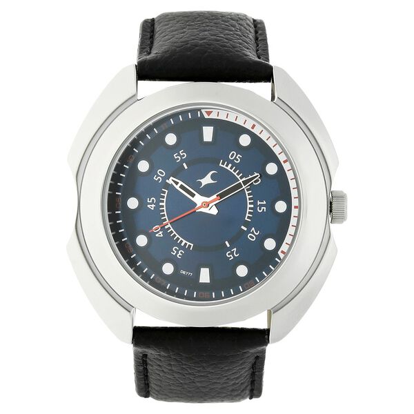 Fastrack Quartz Analog Blue Dial Leather Strap Watch for Guys - image number 0