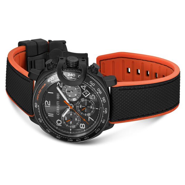 Cerruti 1881 Black Dial Silicone Strap Watch for Men - image number 3