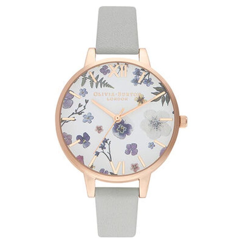 Olivia Burton Quartz Analog White Dial Leather Strap Watch for Women