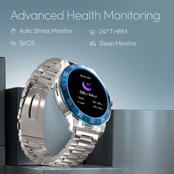 Fastrack Magnus FX3 Luxury Metal Smartwatch Premium Top Ring Design comes with High Definition 3.7 cm UltraVU Display With Black Strap
